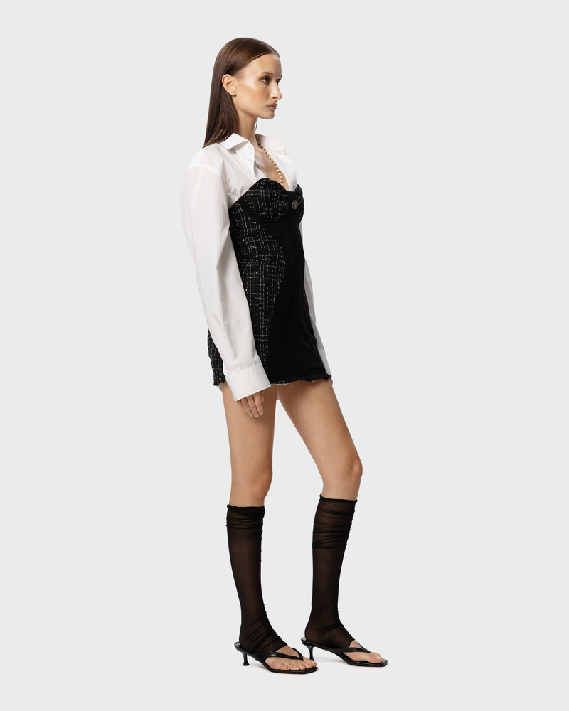 Out Of Office Tweed Dress Black