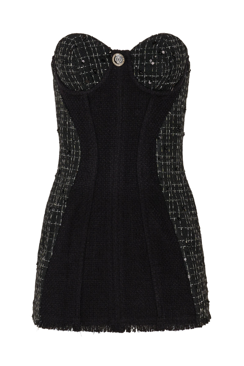 Out of Office Tweed Dress Black
