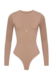 Second Skin Long Sleeve Crew-Neck Bodysuit Nude