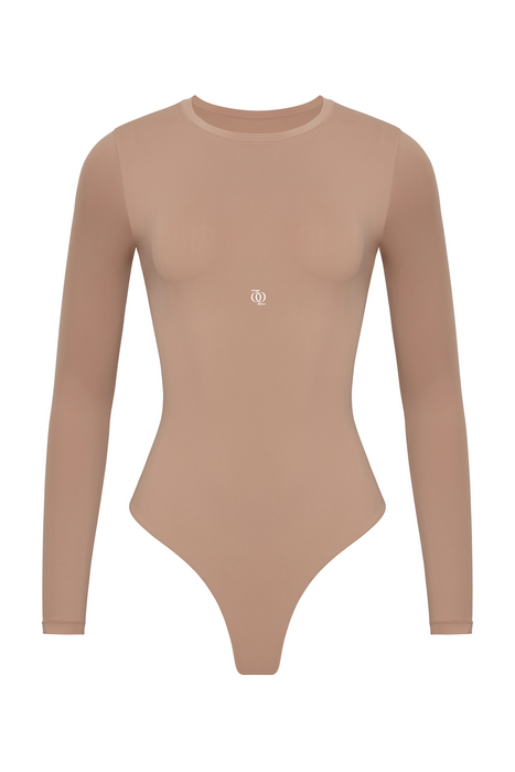 Second Skin Long Sleeve Crew-Neck Bodysuit Nude
